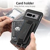 baratos Outras capas para telefone-telefone Capinha Para Pixel 9 Pro Pixel 9 Pro XL Pixel 8 Pro Pixel 8 Pixel 9 Pixel 7 Pixel 7 Pro Pixel 6 Pixel 6 Pro Capa traseira Com Suporte com pulseira Slot para cartão Retro TPU PC Couro PU