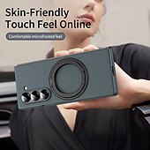 baratos Capa Samsung-telefone Capinha Para Dobra Z 7 Dobra Z 6 Z Fold 5 Z Fold 4 Z Fold 3 Capa traseira Com Suporte e protetor de tela Magnética Retro PC Metal