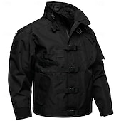 cheap Men&#039;s Jackets &amp; Coats-Men&#039;s Military Jacket Hiking Jacket Tactical Jacket Sports Outdoor Camping &amp; Hiking Waterproof Windbreaker Zipper Pocket Winter Spring &amp;  Fall Solid Color Active Sports &amp; Outdoors Hooded Regular