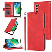 abordables Coques Samsung-téléphone Coque Pour S23 S22 S21 S20 Plus Ultra S21 FE A72 A52 A32 A22 A12 A71 A51 A31 A21s S20 FE Couvercle rabattable Avec Support avec dragonne Fente pour carte Rétro TPU faux cuir
