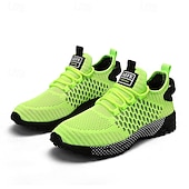 baratos Ténis para Homem-tênis esportivos respiráveis verde neon masculino – tênis de corrida de malha leve com sola acolchoada