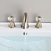 cheap Bathroom Sink Faucets-Basin Faucet Antique Bronze Bathroom Sink Faucet 3 Hole Widespread Gold Basin Mixer Hot and Cold Water Tap