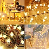 Недорогие Питание от батареек-10м 80 LED светодиодные шары на батарейках наружные струнные огни для вечеринок садов и праздничного декора