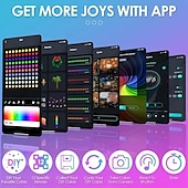 tanie Zasilane przez USB-20m 200 diod LED USB Bluetooth RGB łańcuch świetlny z punktem sterowania, zmieniający kolor łańcuch świąteczny dekoracja okna do samodzielnego montażu scena świąteczna i świąteczne oświetlenie