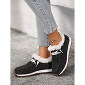 preiswerte Damenhausschuhe und -halbschuhe-Damen Winter-Schlupfschuhe mit Kunstfellfutter – gemütliche und flexible warme Freizeitschuhe für drinnen und draußen