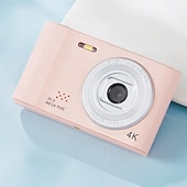 cheap Digital Camera-4K Digital Camera Point and Shoot Photography Travel Selfie Camara 2.4inch Screen Entry-Level Gift Compact Digicam Selfie Mini Retro Cam