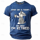 voordelige Grappige T-shirts voor mannen-Voor heren Hond Tekst T-shirt Korte mouw T-shirt 3D-afdrukken Strakke ronde hals Overhemd Modieus Sportkleding Straat Buitensporten Zwart Rood Donkergroen Zomer Lente Kleding S M L XL XXL XXXL