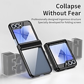 Χαμηλού Κόστους Samsung Θήκη-τηλέφωνο tok Για Z Flip 6 Z Flip 5 Πίσω Κάλυμμα και προστατευτικό οθόνης Ανθεκτική σε πτώσεις Ρετρό Επιμετάλλωση