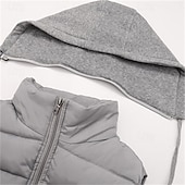 preiswerte Herren Steppweste-Herren Puffer Weste Kapuzenweste Gepolstert Weste Steppweste Täglich Verabredung Urlaub Modisch Brautkleider schlicht Herbst Winter Tasche Polyester warm halten Komfortabel Feste Farbe Reisverschluss
