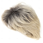 baratos peruca mais velha-perucas loiras curtas para mulheres perucas loiras com corte pixie com franja perucas de cabelo curto em camadas retas perucas loiras claras sintéticas de aparência natural