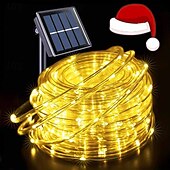 economico Striscie luci ad energia solare-7m-50leds/12m-100leds/22m-200leds lampada solare per esterni natalizia cortile balcone recinzione scala atmosfera festosa stringa di luci decorative