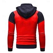 economico felpe con cappuccio da uomo di base-Per uomo Felpa con cappuccio a zip intera Giacca con Cappuccio Felpa con cappuccio e zip Felpe con cappuccio e zip Nero Bianco Rosso Blu Con Cappuccio Blocco di colori Con zip Cerniera Tasca Sport