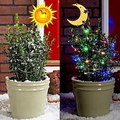 cheap Solar String Lights-Elegant Wedding Reception Party 2 Pcs Christmas Outdoor Solar Copper Wire Light String Holiday Wedding New Year Courtyard Fence Steps Atmosphere Decoration Light String
