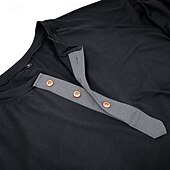 preiswerte Lässiges Henley-T-Shirt-Herren Henley Shirt T-Shirt langarmshirt Glatt Henley Strasse Urlaub Langarm Vintage-Stil Bekleidung Modisch Designer Basic