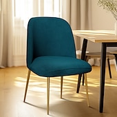 cheap Dining Chair Cover-Dining Chair Cover Burgundy Stretch Jacquard Upholstered Side Dining Chair Cover Slipcover Curved Back Mid Century Accent Dining Chair Covers for Kitchen Living Room