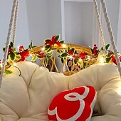 お買い得  電池式-2m20LEDs 新しいクリスマスフラワーつる真紅のライトストリング 電池ボックス駆動 クリスマス 屋内パーティー お祝いの雰囲気 装飾ライト