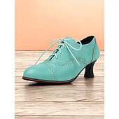 cheap 1950s-Women&#039;s Vintage Oxford Lace-Up Shoes - Retro Style Kitten Heel Brogue Design, Perfect for Office Wear and Classic Outfits