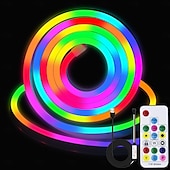 voordelige Neon LED-verlichting-RGB led neon touwlicht, 1,6-16ft USB 5V kleurveranderende stripverlichting met app- en muziekbediening, IP65 waterdicht voor slaapkamer- en feestdecoratie 1 st.