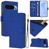 זול תיק טלפון אחר-טלפון מגן עבור Pixel 9 Pro Pixel 9 Pro XL Pixel 8 Pro Pixel 8 פיקסל 9 Pixel 7 Pixel 7 Pro Pixel 6 Pixel 6 Pro כיסוי הפוך עם מעמד עם רצועת יד חריץ לכרטיס רטרו TPU עור PU