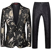 billiga Outfits-Disko 80-talet Byxa Kläder Kostymer och kavajer Disk Ensfärgat Herr Maskerad Prestanda Fest Nattklubb Vuxna Kappa Byxor