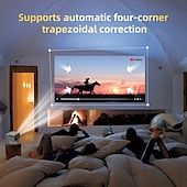 abordables Proyectores-Proyector mini inteligente p20pro de 3500 lúmenes, 5g, banda dual, wifi, bluetooth 5.1, hd, 1080p, led, android 13, corrección automática