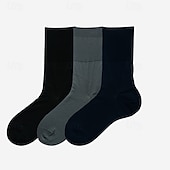 levne Pánské elitní doplňky-Pánské 1 pár Ponožky Černá Námořnická modř Barva Pléd Kostkovaný Geometrie Formální Svatební Výročí Tenké Jaro &amp; podzim Úplet Elegantní