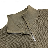 abordables Pulls imprimés-Homme Cheval Pull Pull Zippé Pull Polo Col zippé Rétro Vintage Décontractées Formel Tenue de soirée du quotidien Brodée Tricot Chaud manche longue Automne Hiver Noir Vert Véronèse Marron