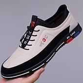 abordables Baskets-chaussures de sport décontractées à la mode pour hommes – baskets légères marron et noires avec motif brodé et fermeture à lacets élastique