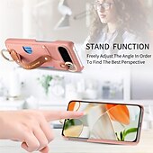 お買い得  その他のスマホケース-電話 ケース 用途 ピクセル9プロXL Pixel 8 Pro Pixel 8 ピクセル9 Pixel 7 Pixel 7 Pro Pixel 6 Pixel 6 Pro バックカバー スタンド付き リストストラップ付き カード挿入口 レトロ風 TPU PUレザー