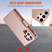 cheap Samsung Cases-Phone Case For S24 S24 Ultra Plus S23 S22 S21 S20 Ultra Plus FE Wallet Case with Stand Holder Magnetic with Lanyard Retro TPU PU Leather