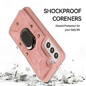 levne Pouzdra pro Samsung-telefon Carcasă Pro S23 Ultra Plus S23 S22 S22 Plus Ultra S21 FE S21 S21 Ultra Plus A54 A34 A14 S20 Plus S20 Ultra Zadní kryt Držák na prsteny Nárazuvzdorné Retro TPU PU kůže