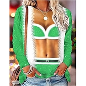 voordelige Grappige kersttrui en hoodies-Kerstmis Kerstman Pullover Grappige kersttrui 3D-afdrukken 3D Kerstmis Grappig Voor Dames Volwassenen Kerstmis Carnaval 3D afdrukken Feest Festival