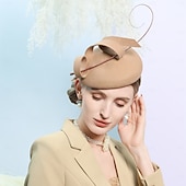 preiswerte Faszinationen-Hüte 100% Wolle Pillbox Hut Zylinder Hochzeit Cocktail elegante Hochzeit mit Feder reine Farbe Kopfbedeckung Kopfbedeckung