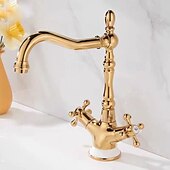 cheap Bathroom Sink Faucets-Basin Faucets Antique Bronze Brass Swivel Bathroom Sink Faucet Deck Toilet Washbsin Mixer Water Taps