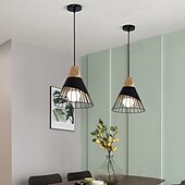 economico Luci a sospensione-lampada a sospensione macaron nordica lampada a sospensione moderna a led e27 lampada a sospensione a led ferro legno 110-240v
