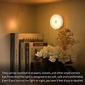 cheap Puck Lights-8LED Motion Sensor Light USB Night Light, Rechargeable LED Cabinet Light for Kitchen Bedroom Stair Cabinet Hallway Closet Night Light