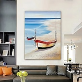 voordelige Schilderijen van landschappen-zeilboot olieverfschilderij handgemaakte abstracte zeilboot canvas kunst schilderijen handgemaakte nautische olieverfschilderij grote zeilschip schilderijen wandkunst moderne zeegezicht schilderij