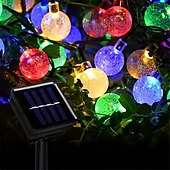 halpa Aurinkokiekevalot-20 m aurinko-LED-lyhtyvalo, 200 kuplapallo-LED-nauha, vedenpitävä ulkokäyttöön joulupuutarhan koristeluun 1 setti