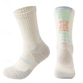 economico Calzini da corsa-Calze sportive Calzini da corsa 1 paio Color Block Per uomo Calzini / Calze Anti-scivolo Traspirante Comodo Allenamento in palestra Calcio Corsa Jogging Ciclismo Gli sport Color Block Lettere