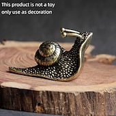 voordelige Beelden-messing slak dierenbeeldjes, retro puur koperen mini slak beeldje ornamenten bureau antieke messing thee huisdier collectie huisdecoraties voor woonkamer