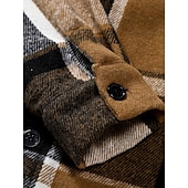 economico Camicie da uomo-Per uomo Camicia Camicia di flanella Sovracamicia A quadri Esterno Strada Nero Rosso Marrone Manica lunga Inverno Primavera &amp; Autunno Abbigliamento