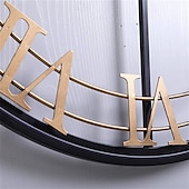 baratos Decoração de Parede-relógios de parede criatividade relógio de metal roma decoração relógios ferro forjado redondo arte relógio de parede grande relógio de parede para restaurantes e cafés relógio de parede de metal 60cm