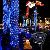 abordables Funciona con energía solar-Elegante cadena de luces de alambre de cobre alimentada por energía solar para fiestas de recepción de bodas, 100/200/300 LED con 8 modos para jardín, Navidad, bodas, fiestas&amp;amp;Decoración exterior