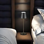 זול מנורות שולחן-מנורת שולחן אלחוטית LED מודרנית, מנורת אווירה בבית קפה רטרו, מנורת שולחן נטענת USB עמעום מגע לבר, לבית או למשרד
