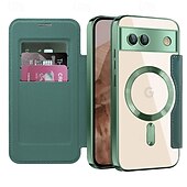 お買い得  その他のスマホケース-電話 ケース 用途 ピクセル9プロ ピクセル9プロXL ピクセル9 バックカバー 磁石バックル ワイヤレス充電をサポート カード挿入口 レトロ風 TPU PUレザー