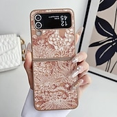 cheap Samsung Cases-Phone Case For Samsung Galaxy Z Flip 6 Z Flip 5 Z Flip 4 Z Flip 3 Back Cover Shockproof Retro PC PU Leather