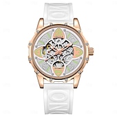 abordables Relojes mecánicos-Reloj de hombre ONOLA lujo moda de alta calidad hueco automático mecánico impermeable reloj de pulsera de silicona
