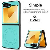 お買い得  サムスン用ケース-電話 ケース 用途 Zフリップ6 Z Flip 5 Z Flip 4 バックカバー スタンド付き 磁石バックル ワイヤレス充電をサポート レトロ風 TPU PUレザー