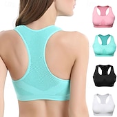 cheap Sports Bras &amp; Vests-Sports Bra Hollow Mesh Back Sports Bra Fitness Yoga Vest Shockproof Yoga Bra Without Steel Ring