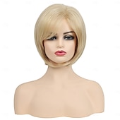 voordelige oudere pruik-korte grijze pruiken voor vrouwen bob pruik natuurlijke rechte pruik zijscheiding haar voor dagelijks feest cosplay